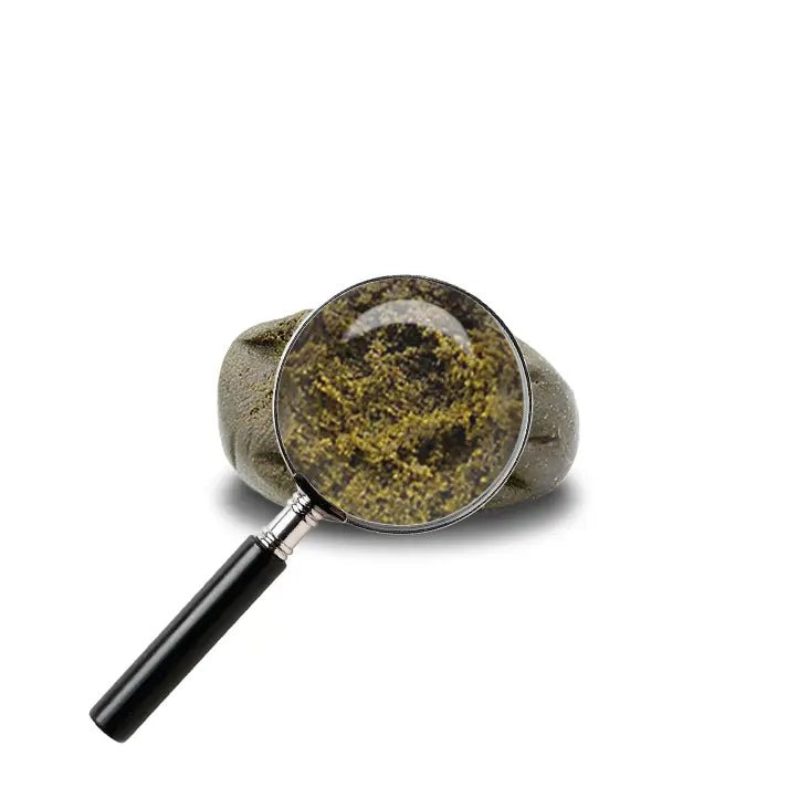 résine de bubble hash avec loupe